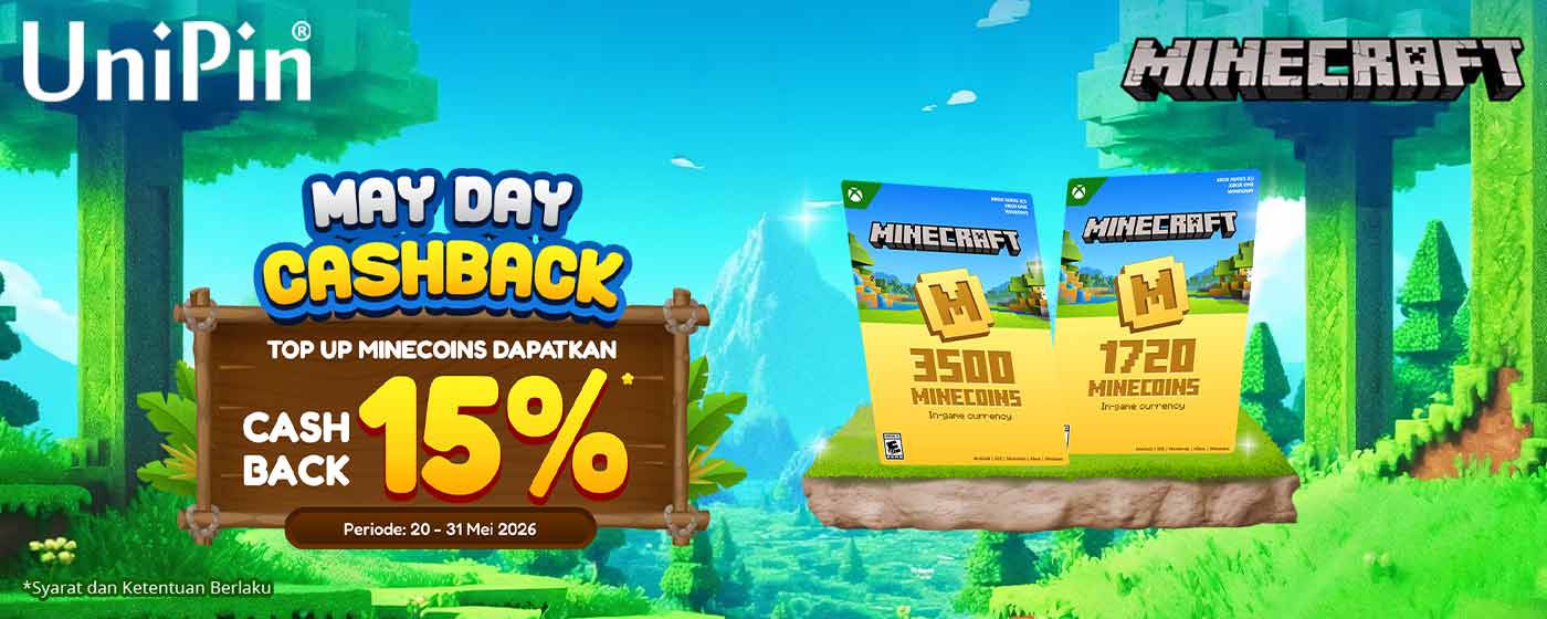 Bangun Dunia Impianmu! Top Up Minecoins Cashback hingga 15%